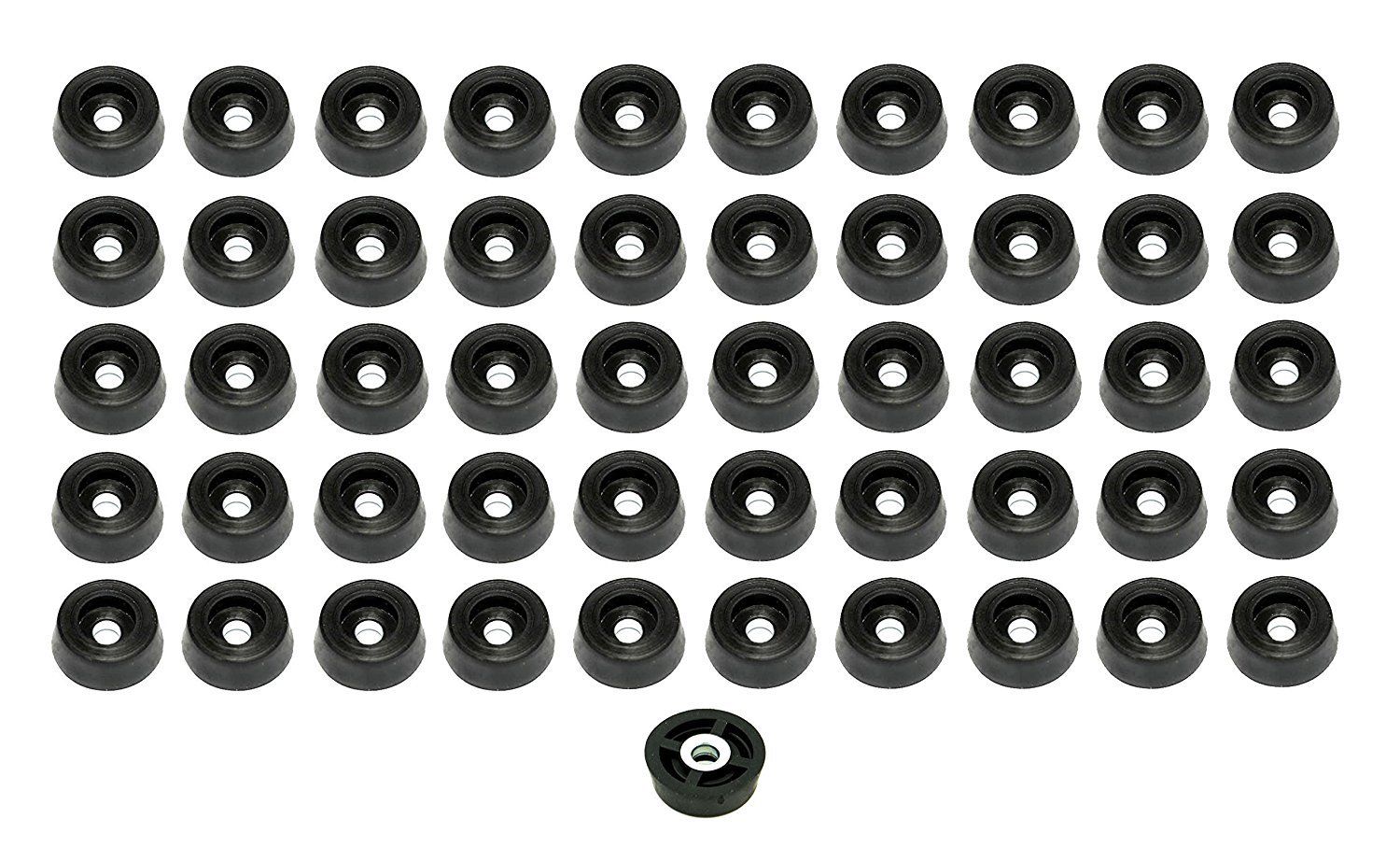 50 Small Round Rubber Feet  - 0.250 H x 0.671 D